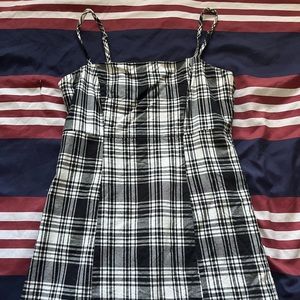 Black and white mini dress